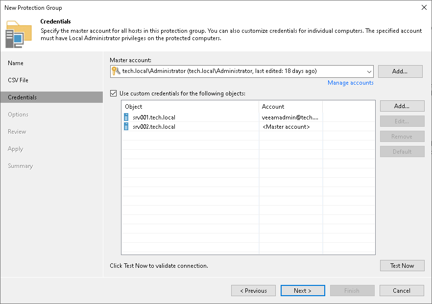 Step 4. Specify Credentials