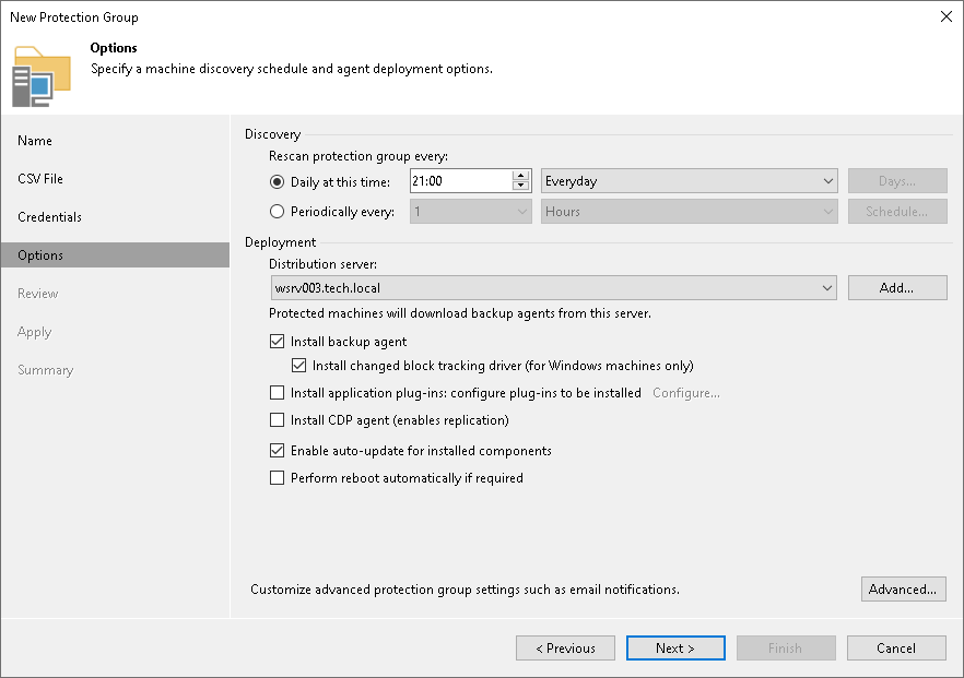 Step 5. Specify Discovery and Deployment Options
