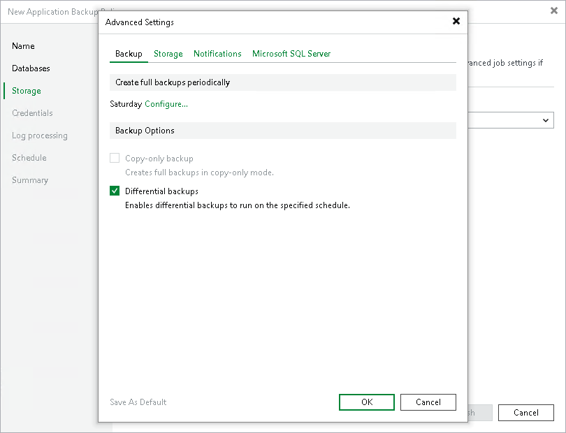 Backup Settings