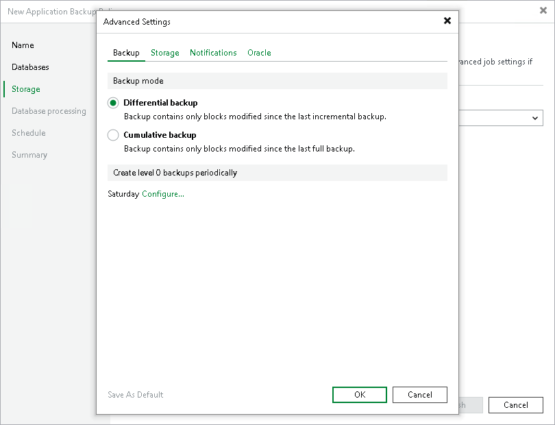 Backup Settings