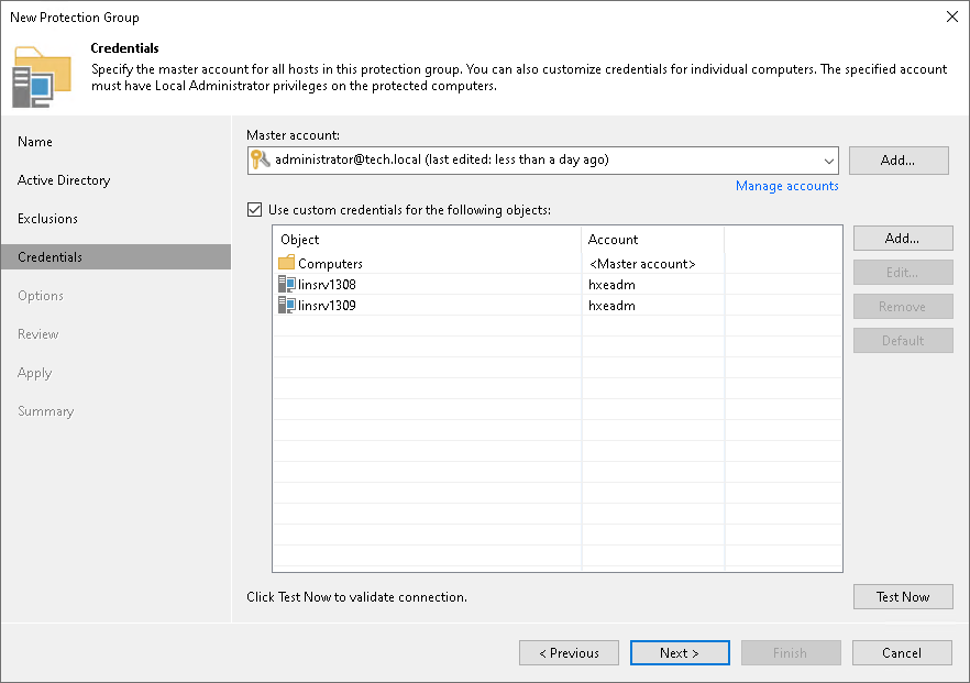 Step 5. Specify Credentials