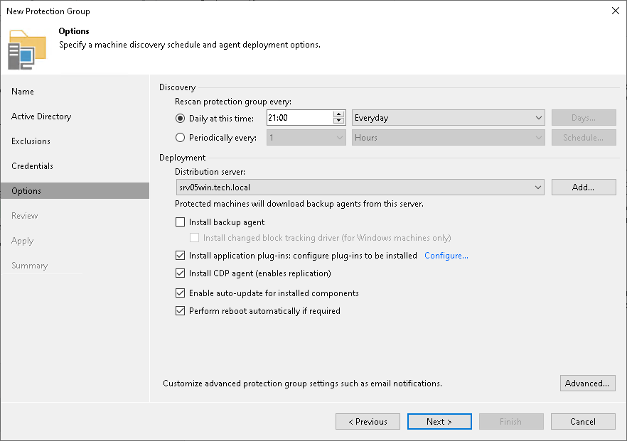 Step 6. Specify Discovery and Deployment Options