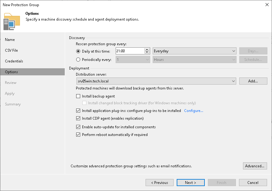 Step 5. Specify Discovery and Deployment Options