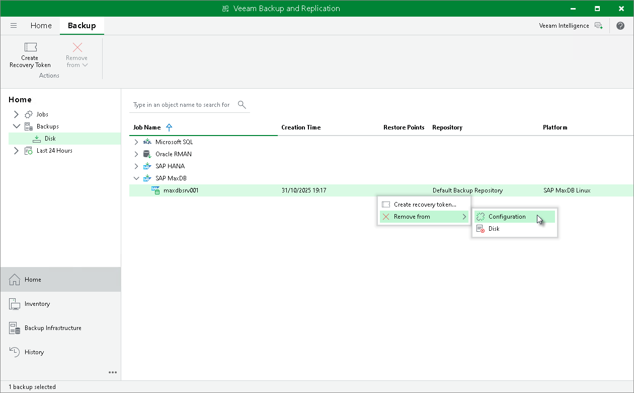 Remove from Configuration