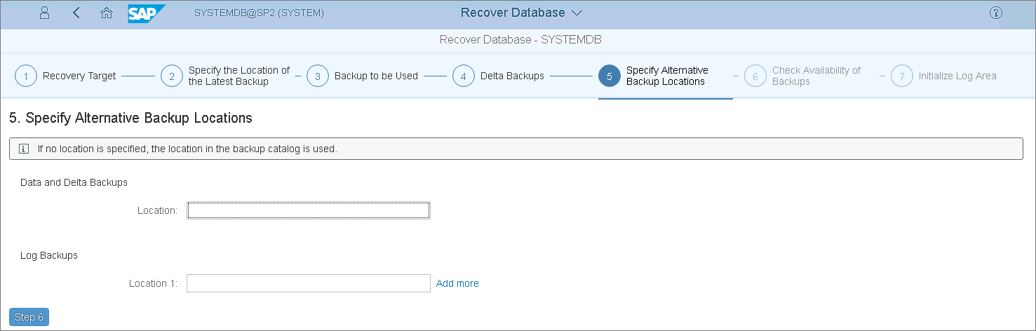 Specify Alternative Backup Locations