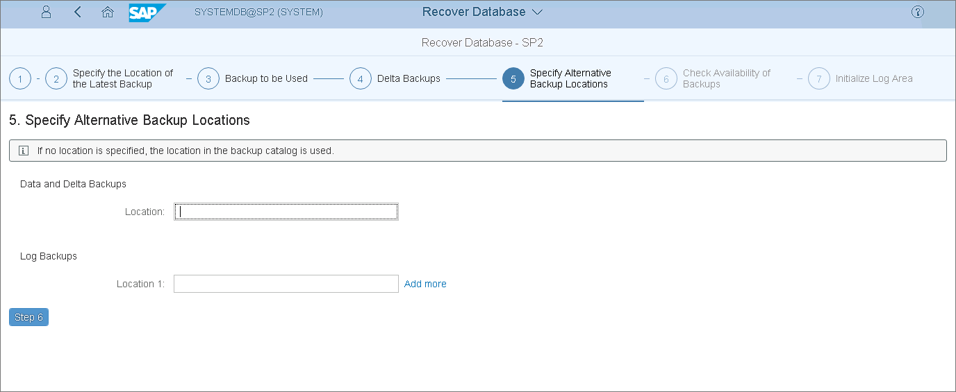 Specify Alternative Backup Locations