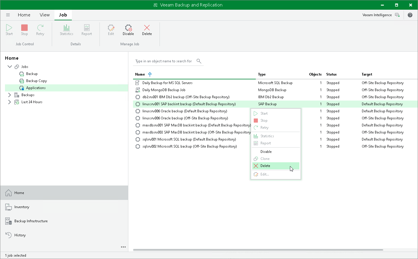 Disable Backup Job