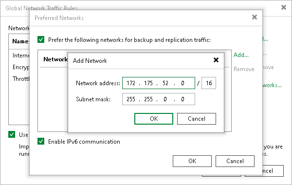 Specifying Preferred Networks