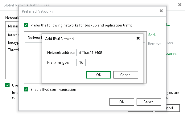 Specifying Preferred Networks