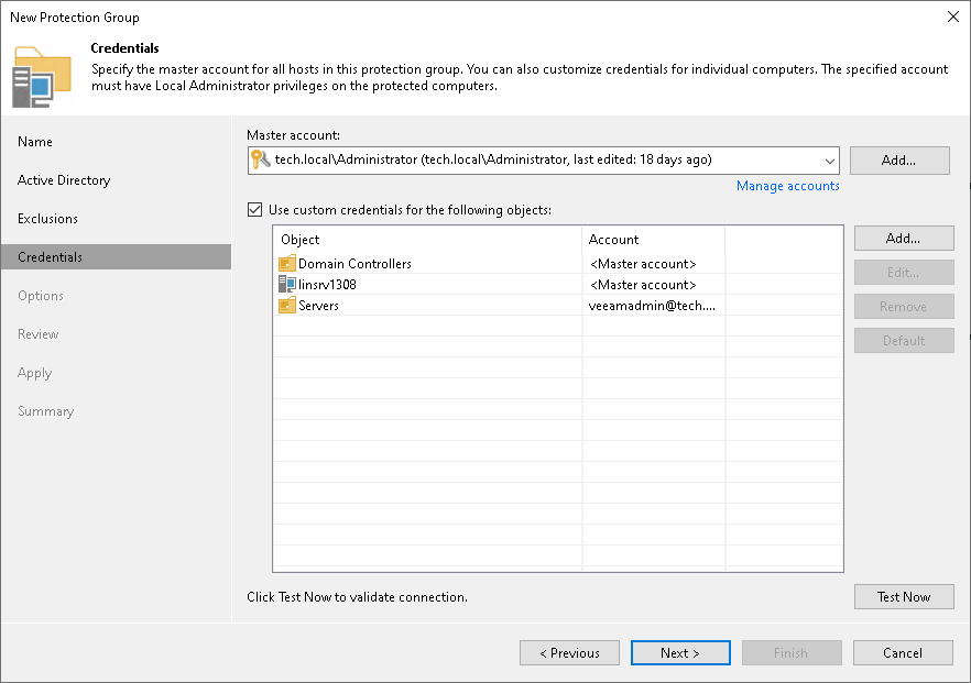Step 5. Specify Credentials