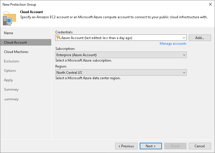 Specifying Account Step 3. Specify Account