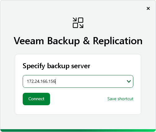 Logging in to Veeam Backup & Replication