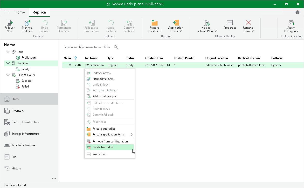 Deleting Replicas from Disk