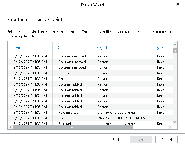Step 3. Fine-Tune Restore Point