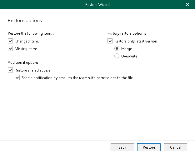 Step 6. Specify Restore Options