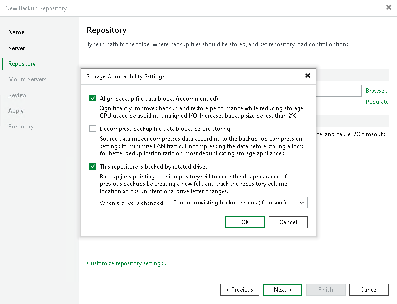 Deploying Backup Repositories with Rotated Drives