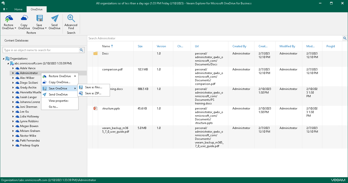 Saving Microsoft OneDrive