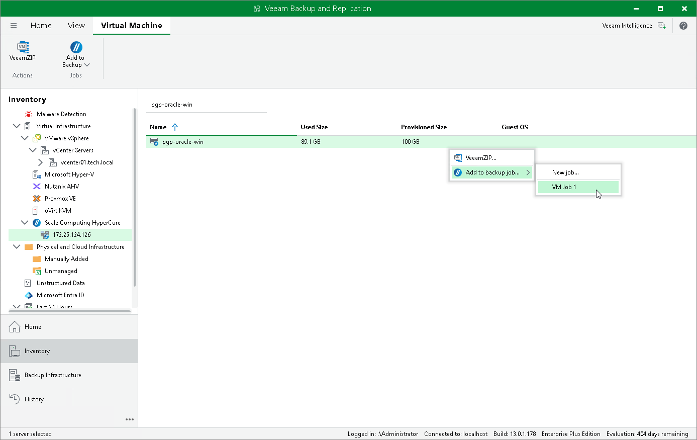 Adding VMs to Backup Job