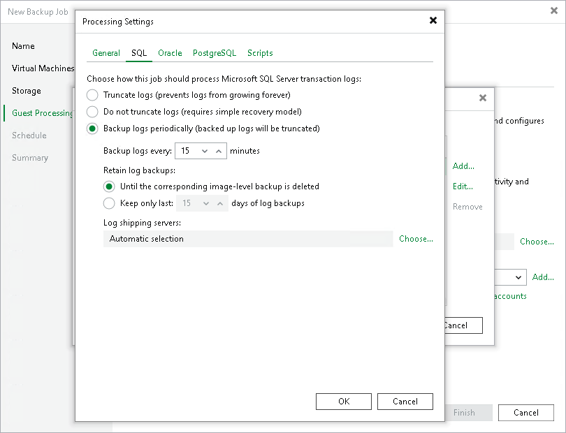 Microsoft SQL Server Transaction Log Settings