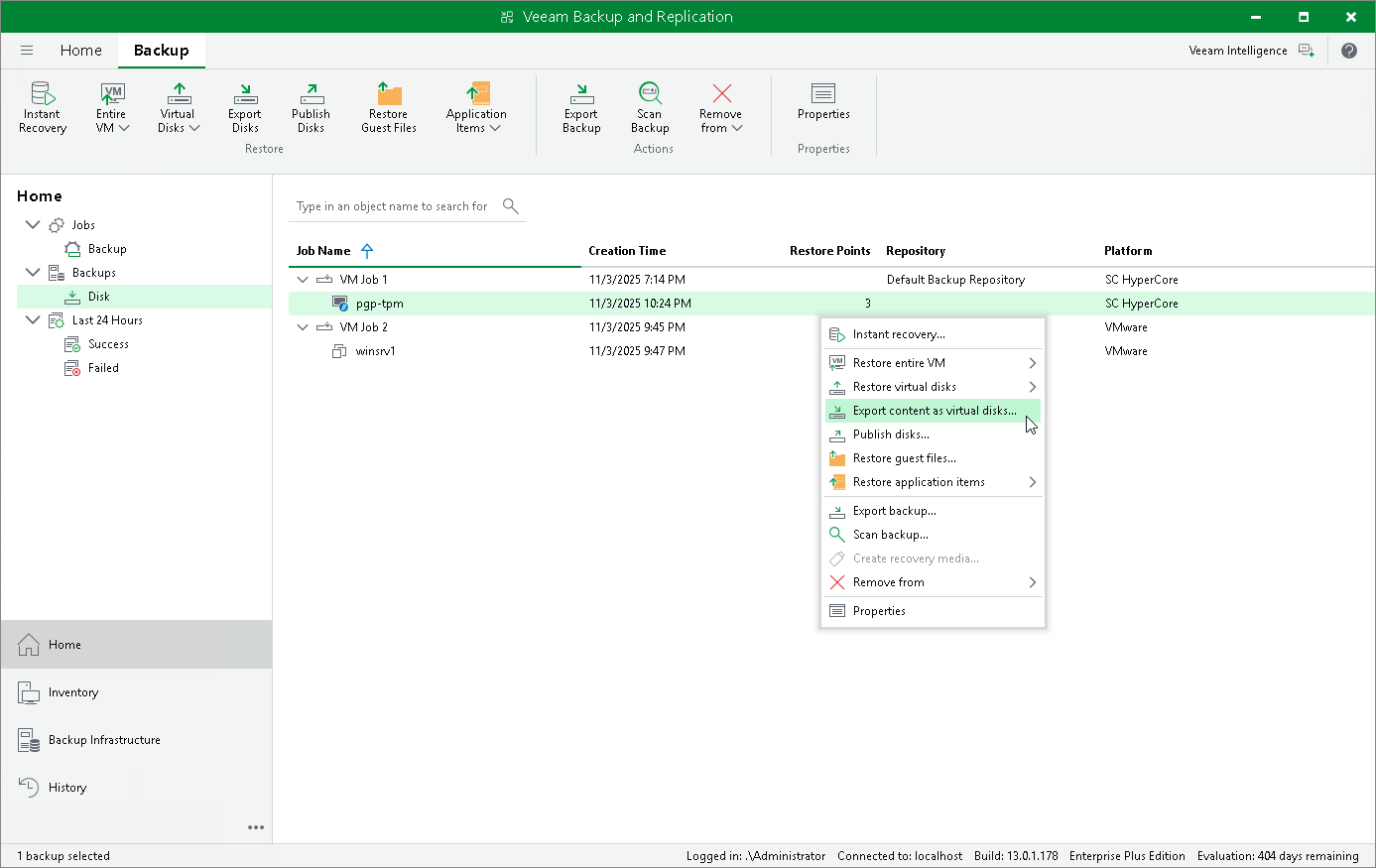VM Disk Export