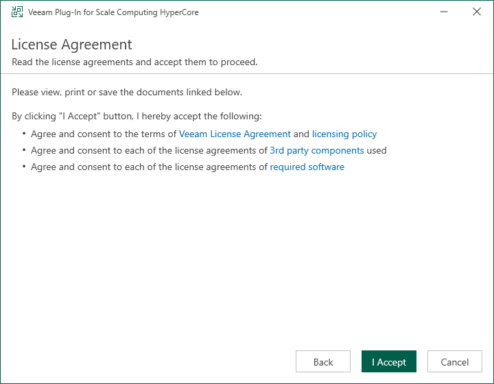 Installing RHV Plug-In Installing Veeam Plug-in for Scale Computing HyperCore Manually