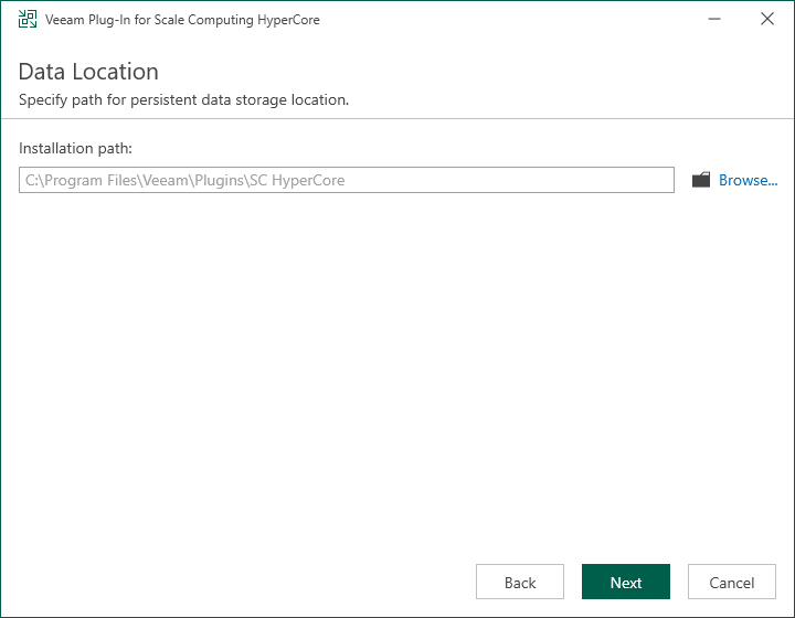Installing RHV Plug-In Installing Veeam Plug-in for Scale Computing HyperCore Manually