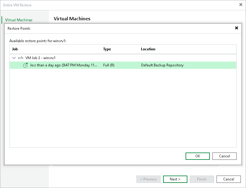 Step 2. Select Restore Point