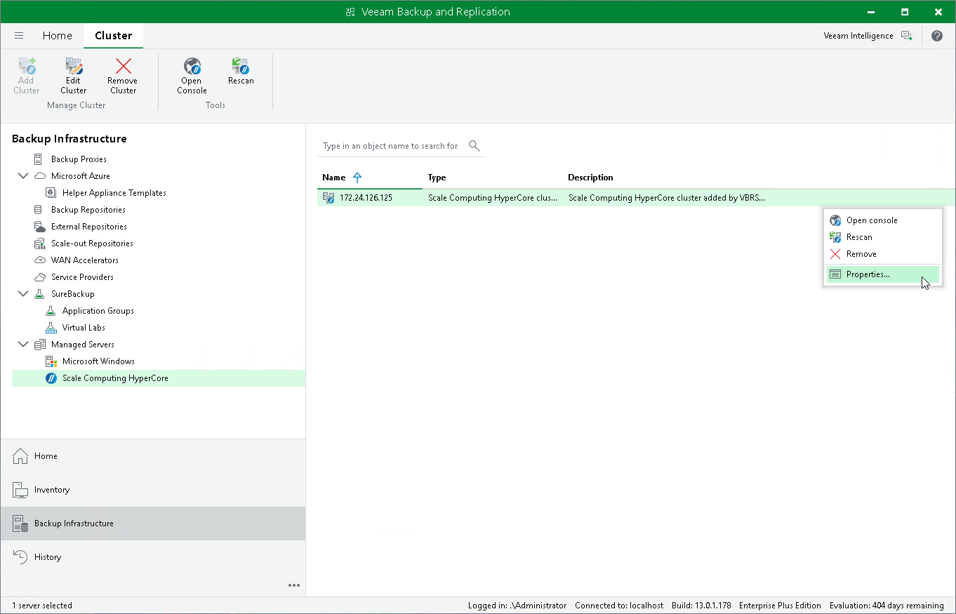 Editing Scale Computing HyperCore Cluster Properties