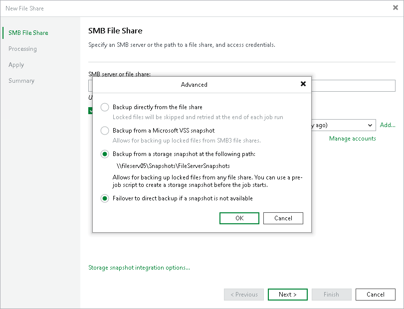 Specify SMB File Share Advanced Settings Step 3. Specify Advanced SMB File Share Settings