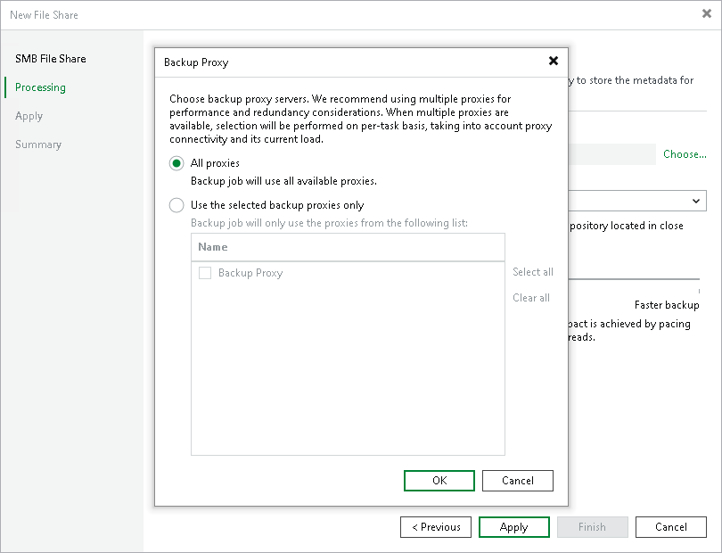 Step 4. Specify File Share Processing Settings