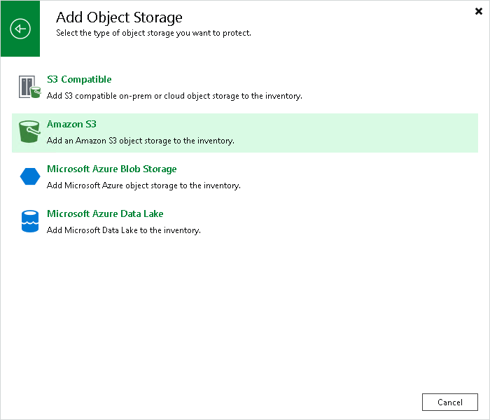 Step 1. Launch New Object Storage Wizard