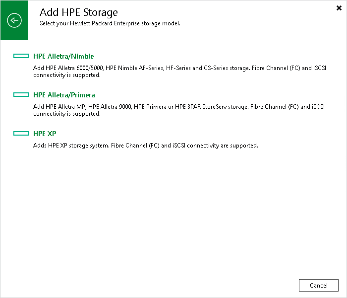 Step 1. Launch New HPE Alletra/Nimble Storage Wizard