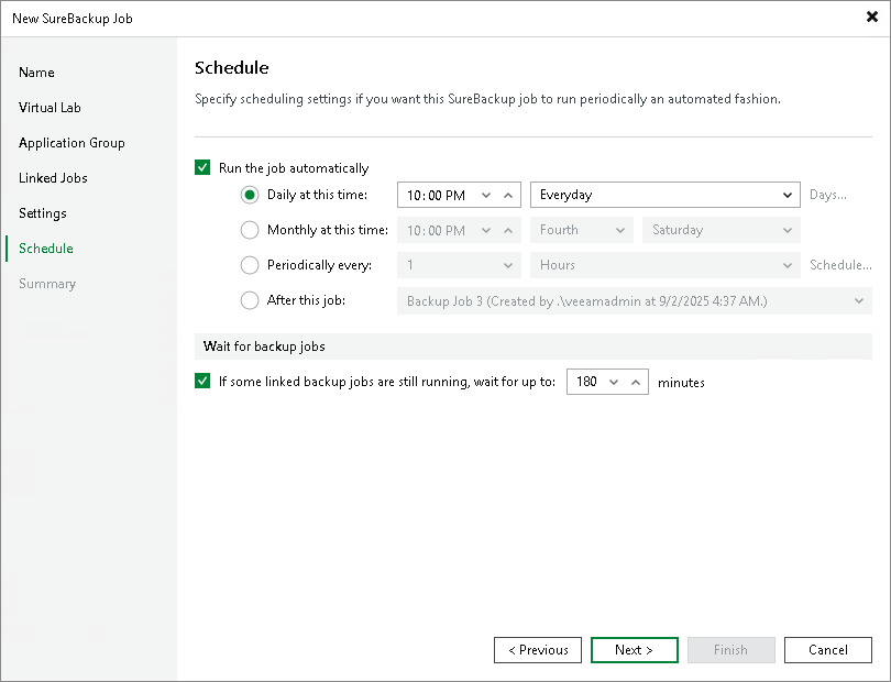 Step 8. Specify Job Schedule