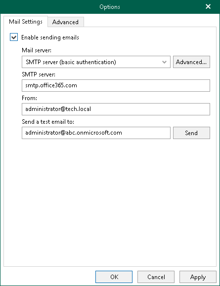 SMTP Server with Basic Authentication