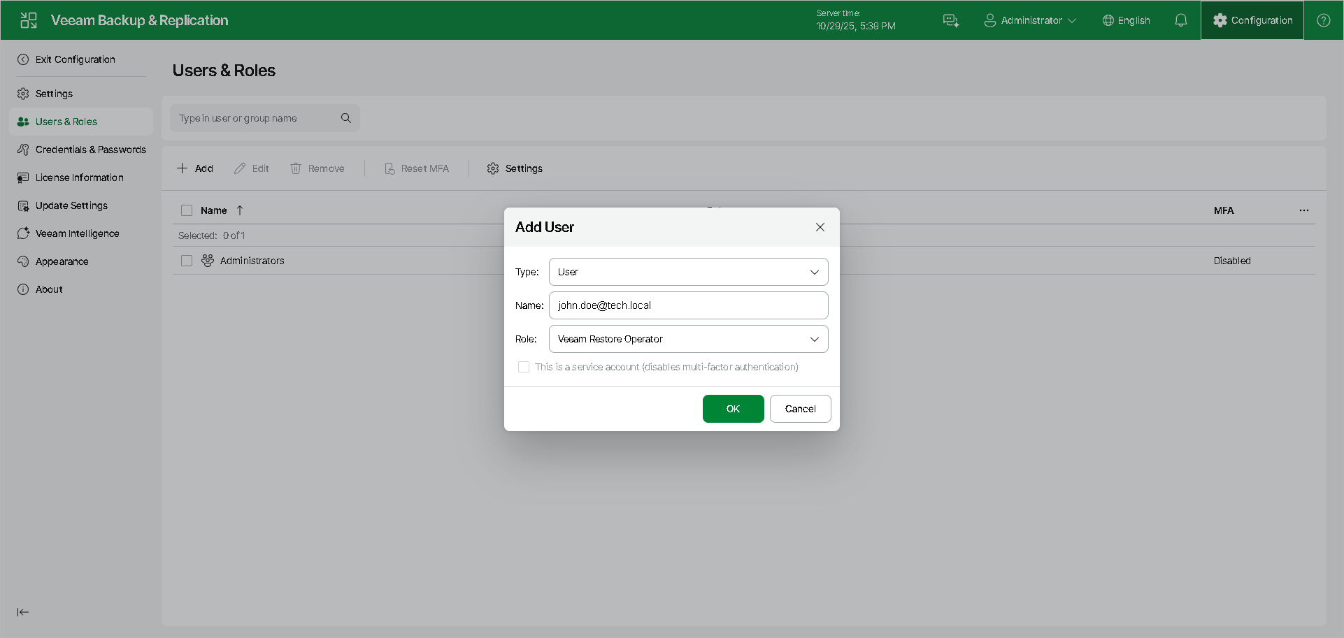 Configuring Users Using Web UI