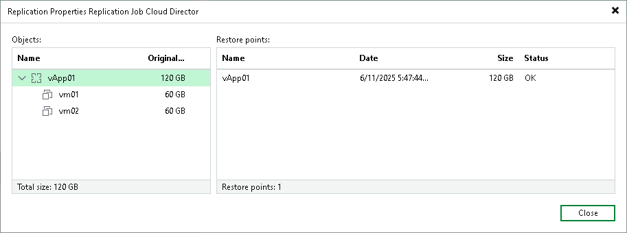 vCD Replica Properties