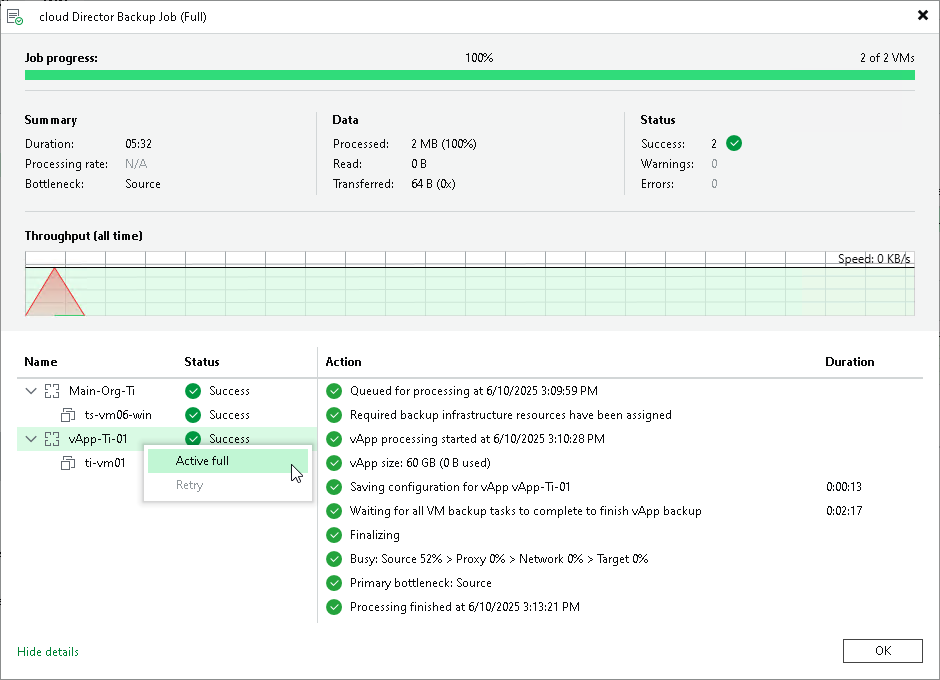Managing Cloud Director Backups and Jobs