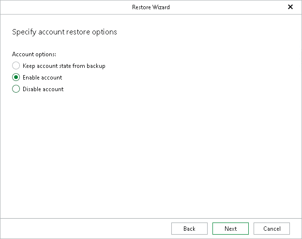 Selecting Account State to Apply Step 5. Specify Account State