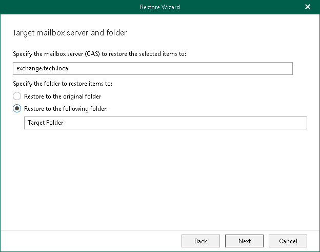Step 4. Specify CAS Server and Target Folder