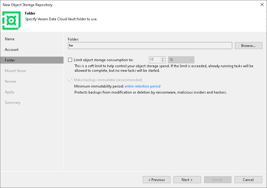 Step 4. Specify Object Storage Settings