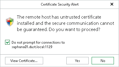 Reviewing Certificate Step 3. Specify Server Credentials
