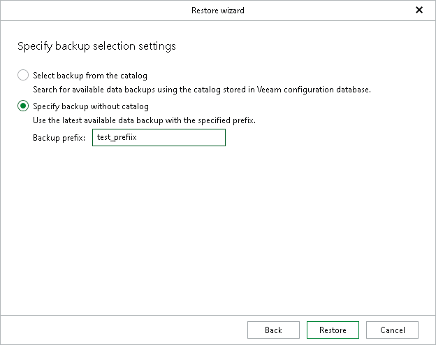 Step 5. Specify Recovery Catalog Options