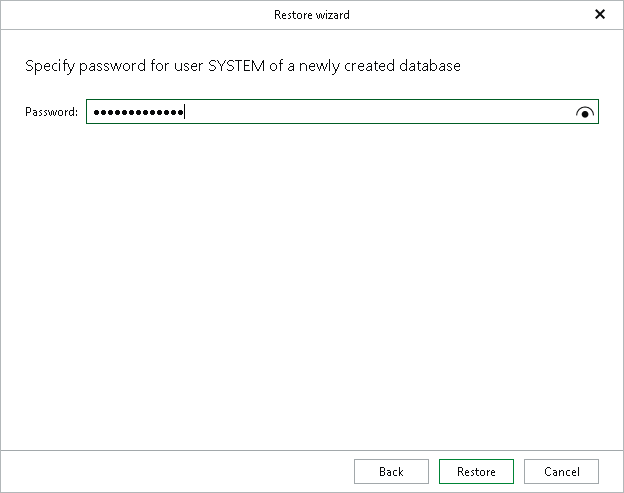 Specifying System Password Step 7. Specify SYSTEM User Password