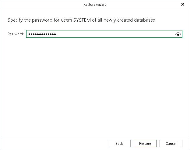 Specifying System Password Step 5. Specify SYSTEM User Password