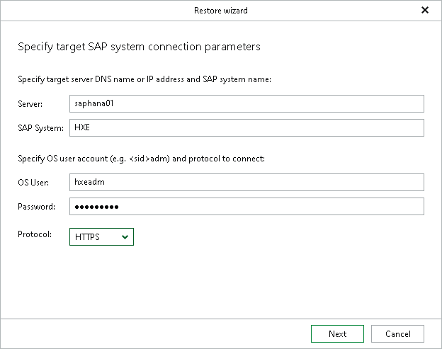 Specifying Target Server Credentials Step 2. Specify Server Credentials