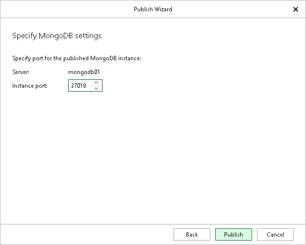 Step 6. Specify MongoDB Settings