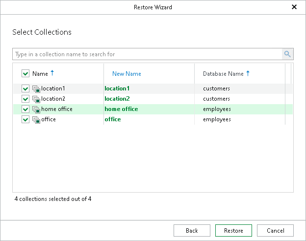 Selecting Collections Step 6. Select Collections