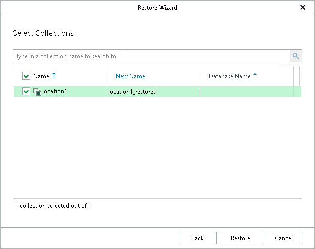 Step 5. Specify Target Collection