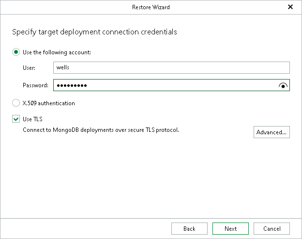 Specifying Replica Set Credentials Step 3. Specify Replica Set Credentials