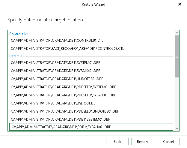 Step 6. Specify Database Files Location